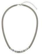 Dorothy Perkins Womens Bead And Rhondel Necklace- Silver