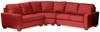 Asstd National Brand Asstd National Brand Leather Possibilities Track-Arm 3-pc. Loveseat Sectional