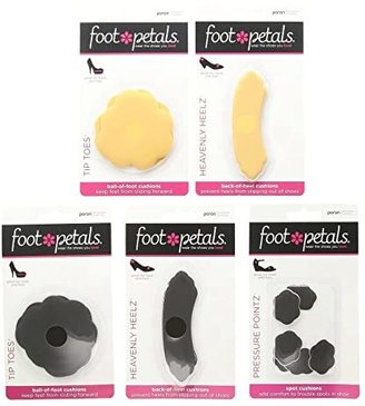 Foot Petals Tip Toes (2 pairs), Heavenly Heels (2 pairs), and Pressure Points (3 pairs) Pack (Denim Floral/Black Iris/Silver Rose) Women's Insoles ...