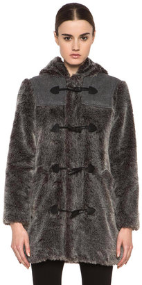 A.P.C. Faux Fur Duffel Coat in Grey