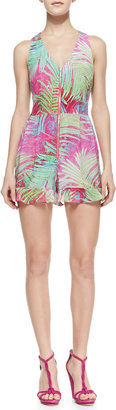 Nanette Lepore Palm Paradise Printed-Silk Short Jumpsuit