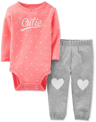Carter's Baby Girls' 2-Piece Heart Bodysuit & Pants Set
