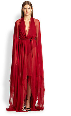 Donna Karan Paneled Silk Gown