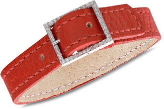 Crislu Bracelet, Red Leather Cubic Zirconia Bracelet (1/2 ct. t.w.)