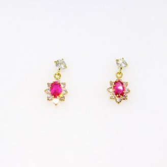 Swesky Ladies 9ct gold,cubic zirconia stud earrings