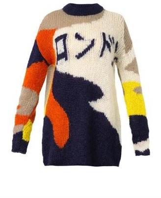 McQ Japanese writing mohair-blend sweater
