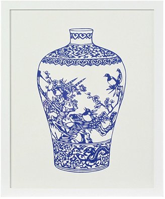 Hardwick & Cesko Decorative Vase No.2 Paper Cut, White Frame