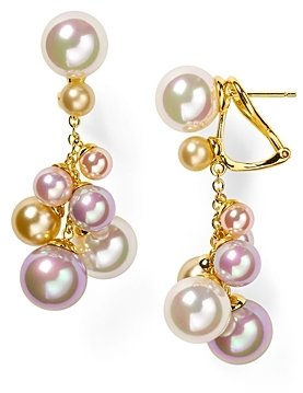 Majorica Multicolored Round Organic Man-Made Pearl Earrings