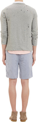 Save Khaki Stripe Chambray Shorts