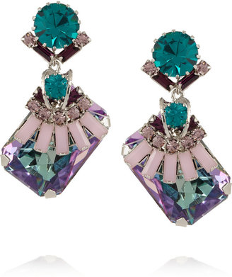 Elizabeth Cole Silver-tone crystal earrings