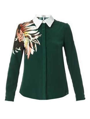 Erdem Sloane garden-print silk blouse