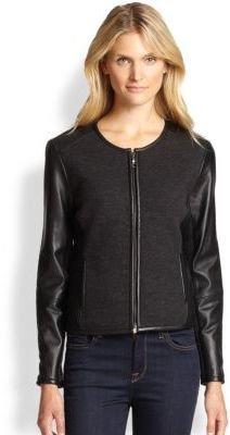 Eileen Fisher Merino & Leather Jacket