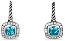 David Yurman Albion Drop Earrings with Blue Topaz and Diamonds