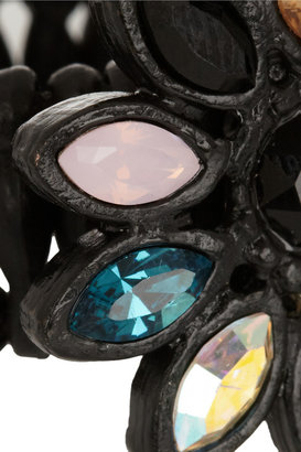 Philippe Audibert Olivette blackened pewter-plated crystal ring