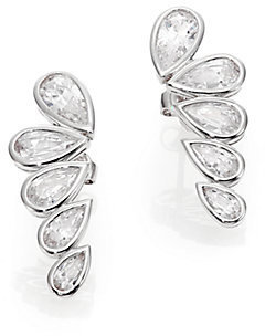 Adriana Orsini Sterling Silver Pear-Cut Curve Earrings
