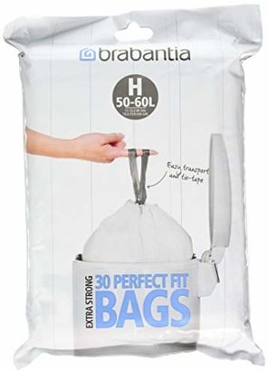 Brabantia Bin Liners, Size H, 50-60 L - 30 Bags