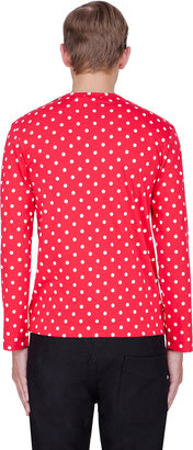 Comme des Garcons Play Red Polka Dot Print Jersey Shirt