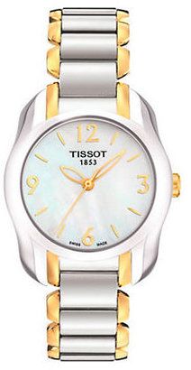 Tissot Ladies T Wave Round White Mother Of Pearl and Quartz Trend Watch