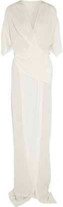 Vionnet Wrap-effect stretch-jersey gown