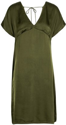 Velvet by Graham & Spencer Dark Green Satin Dress
