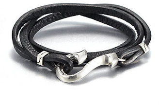 John Hardy Sterling Silver and Leather Wrap Bracelet