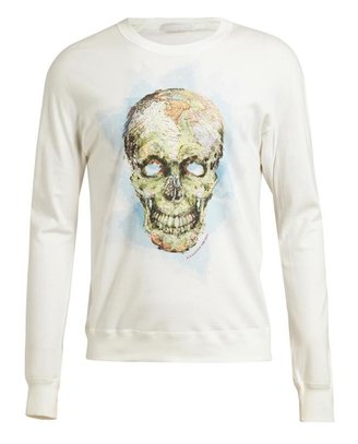 Alexander McQueen Skull Printed Cotton and Cashmere T-shirt
