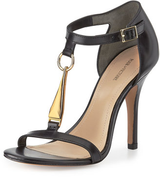 Pour La Victoire Yolanda Golden T-Strap Dress Sandal, Black