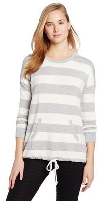 Kensie Women's Drapey French-Terry Striped Pullover Shirt