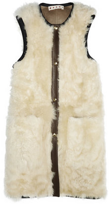 Marni Leather-trimmed shearling vest