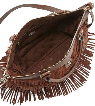 Tory Burch Leather Fringe Tote Bag, Chocolate