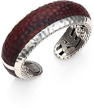 John Hardy Palu Rose Wood & Sterling Silver Cuff Bracelet