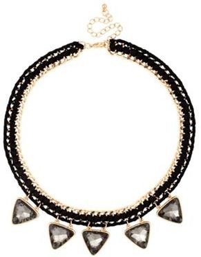 Butterfly by Matthew Williamson Black triangular drop fabric chain necklace