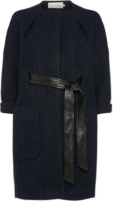 Calvin Klein Odina coat with contrast leather belt
