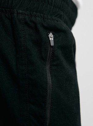 Topman Black Woven Zip Detail Skinny Joggers