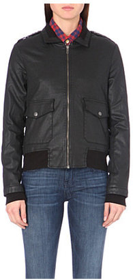 Current/Elliott Southside coated stretch-denim bomber jacket