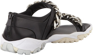 Givenchy Palladio Men's Leather Chain-Strap Sandal, Black