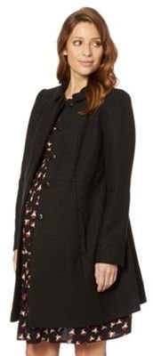 Red Herring Maternity Black textured button through maternity coat