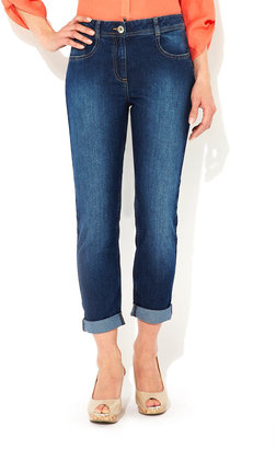 Wallis Blue Mid Wash Roll Up Jeans