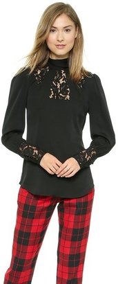 Milly Lucien Lace Inset Blouse