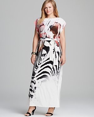 Melissa Masse Plus Luxe Print Jersey Caftan Dress