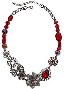 JCPenney Red Crystal Statement Necklace