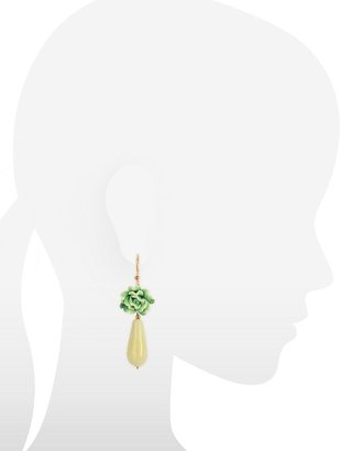 Murano House of Green Rose Glass Drop Earrings