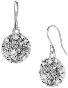 Kenneth Cole NEW YORK Textured Circle Drop Earring - SILVER