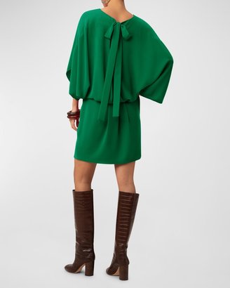 Trina Turk Manhattan Dolman-Sleeve Blouson Mini Dress