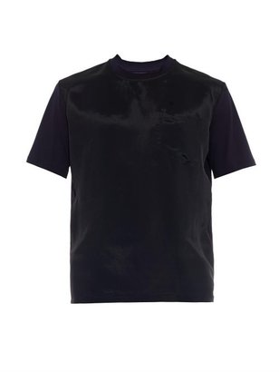 Lanvin Bi-colour crepe panelled T-shirt