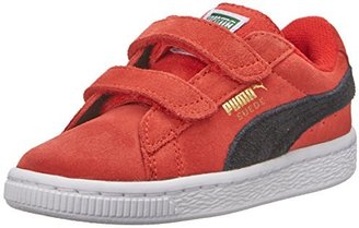 Puma Suede 2 straps Sneaker (Infant/Toddler/Little Kid),High Risk Red/Black/Team Gold,11 M US Little Kid