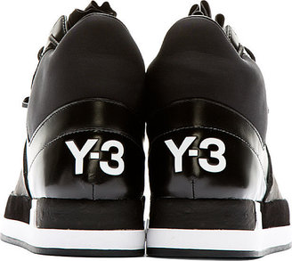 Y-3 Black Neoprene & Leather Riyal Sneakers