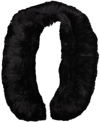 La Fiorentina black dyed mink fur knit round edged scarf