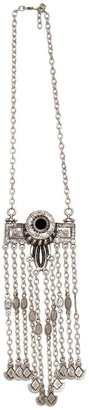 Natalie B Jewelry Fringed Eye of Troy Necklace in Silver