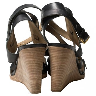 Hermes Black Leather Sandals
